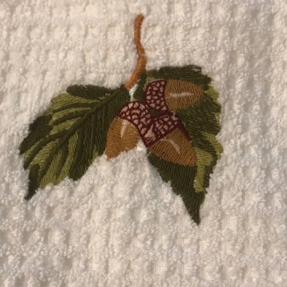 Embroidered Acorn Kitchen Towel - Picture 4 of 8